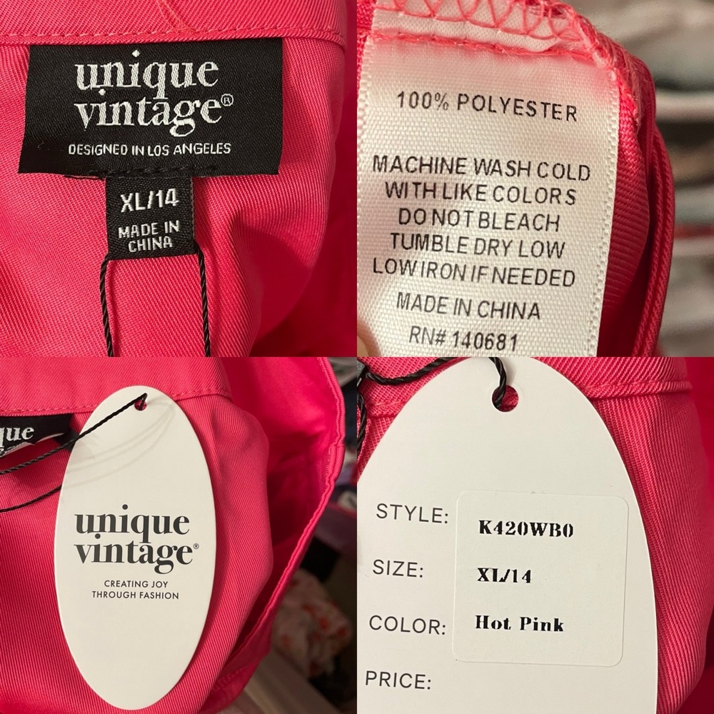 NWT Unique Vintage 1950s
Hot Pink High Waist
Vivian Swing Skirt - Picture 13 of 13